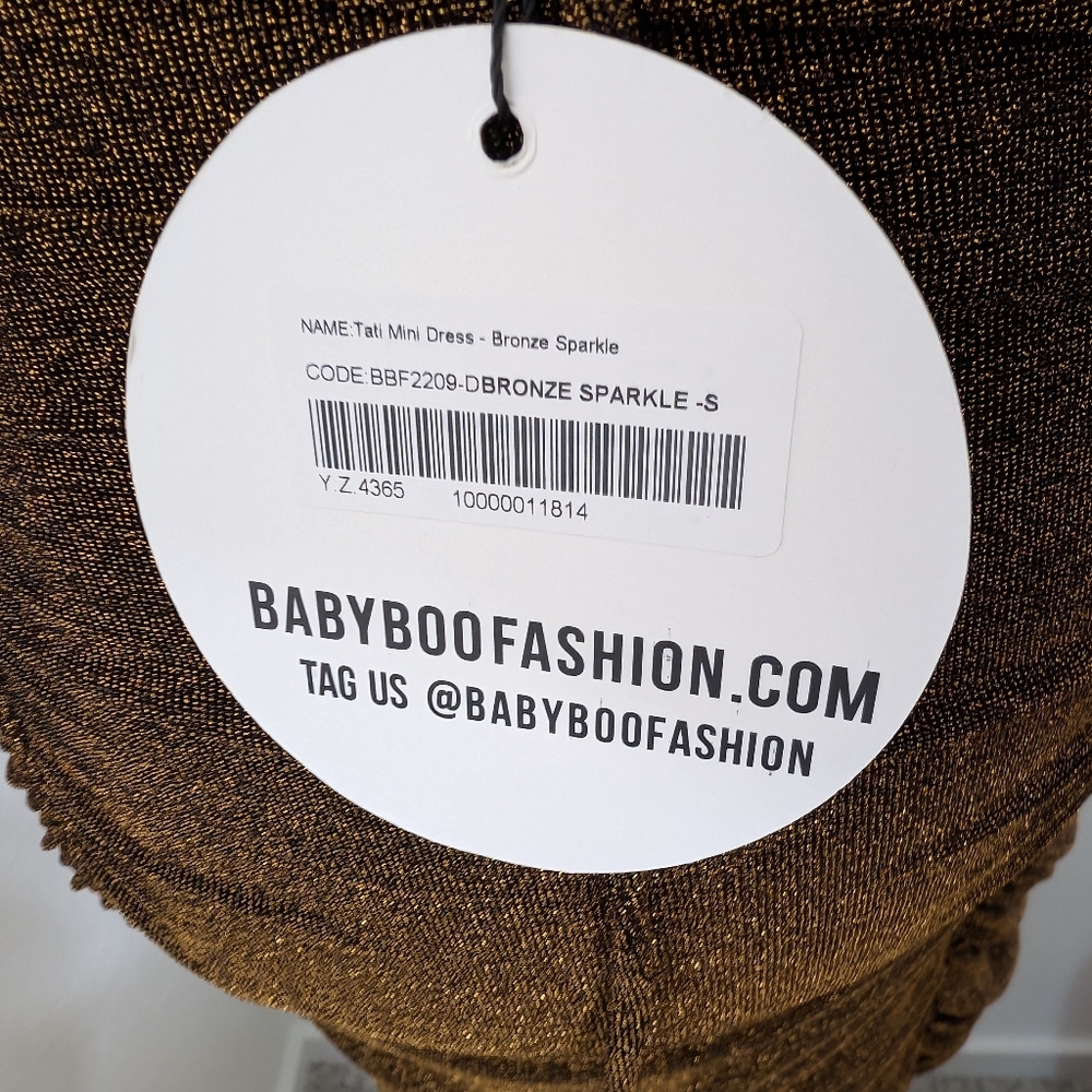 💘 Babyboo Fashion Bronze Sparkly Mini Dress - Picture 8 of 10